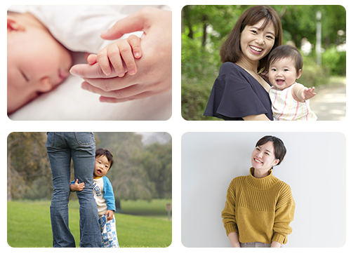 女性と子供/鍼灸イメージ